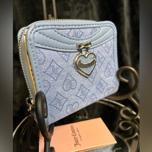 💎💎NWT- JUICY COUTURE “SLATE BLUE” PRECIOUS MOMENTS SMALL ZIP AROUND WALLET💎💎 - Picture 9 of 12
